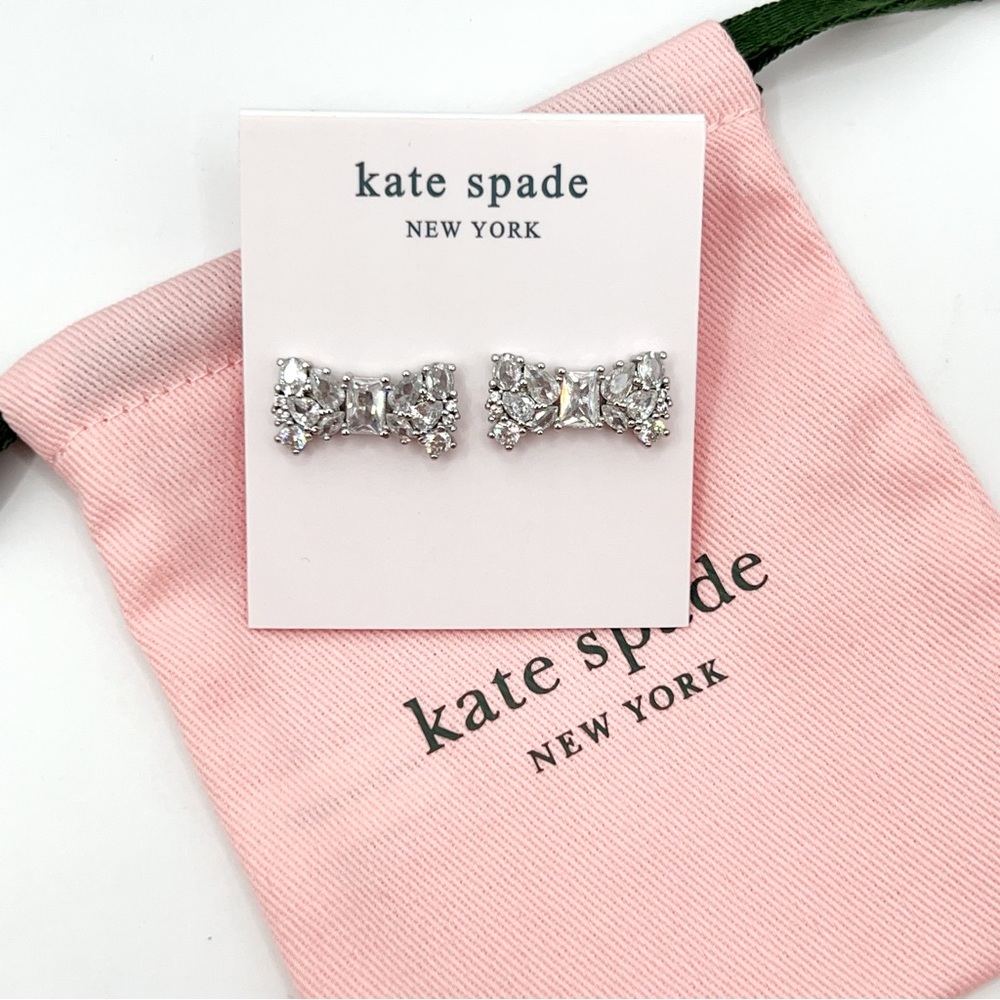 KS044-Kate Spade crystal bowknot earrings - Picture 2 of 2